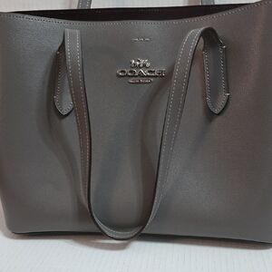 Coach Gray Leather Tote Bag